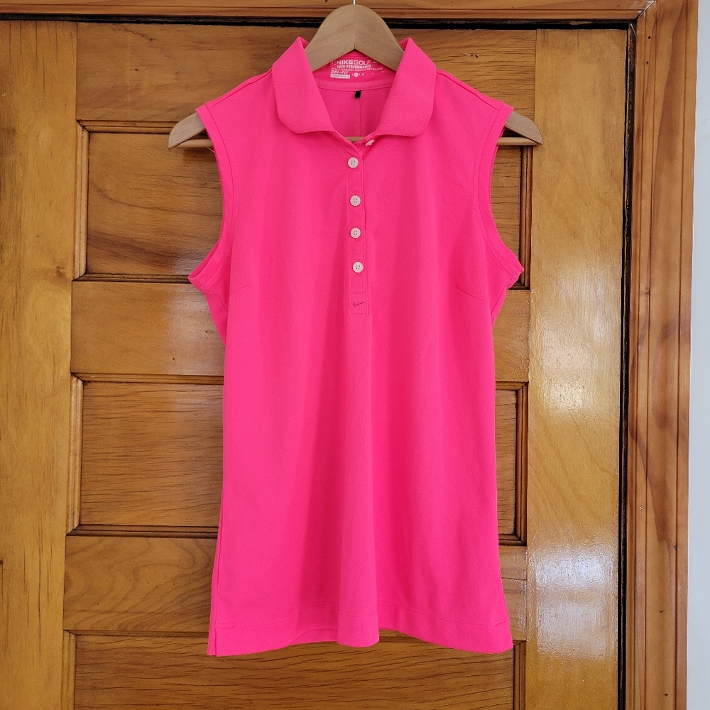 Nike Golf Tour Performance Dri Fit Pink Sleeveless Shirt